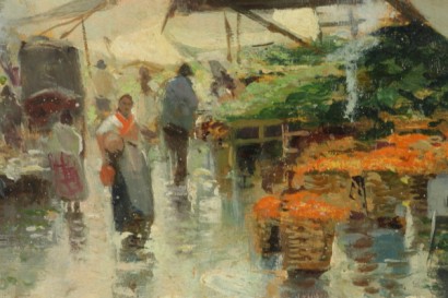 Oscar Ricciardi (1864-1935),Mercato delle verdure a Napoli