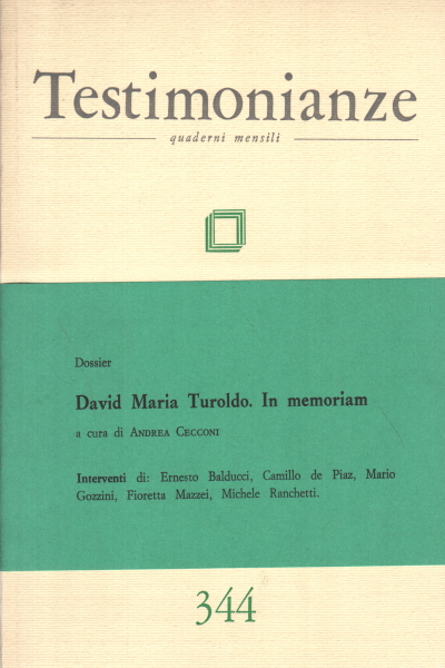 Testimonianze, AA.VV.