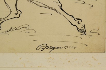 art, twentieth century, aldo borgonzoni, Centaur in love, ink on paper, signed