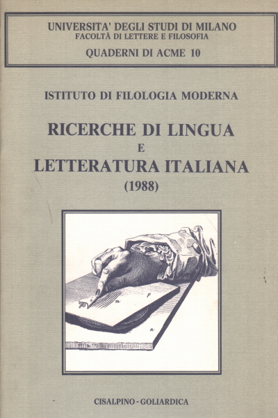 Ricerche di lingua e letteratura italiana (1988), AA.VV.