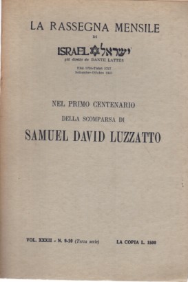 Nel primo centenario dalla scomparsa di Samuel David Luzzatto