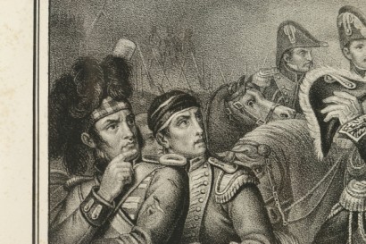 Napoleone alla battaglia di Waterloo, litografia
