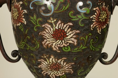 Par de jarrones cloisonné, antigüedades, antigüedad, # {* $ 0 $ *}, #antigüedades, # antigüedades, #Coppiadivasicloisonne