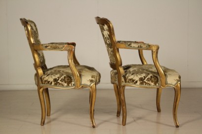 Pair of armchairs, 20th century workshop, antiquity, # {* $ 0 $ *}, # bottega900, # antichità, #Coppiadipoltrone, pair of baroque style armchairs, #StileBarrocchetto, #poltronestileluigiXV, #PoltroneStileLuigiXV, #PoltroneStile