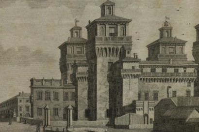 Vedute di Bernardino Rosaspina - Castello di Ferrara