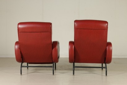 pair of armchairs, reclining armchairs, expanded armchairs, leatherette armchairs, 50's armchairs, 60's armchairs, # {* $ 0 $ *}, #MadeInItaly, #madeinitaly, #coppiadipoltrone, #poltronereclinabili, #poltroneespanso, #poltronesimilpelle, #poltronesimilpelle, # poltroneanni60