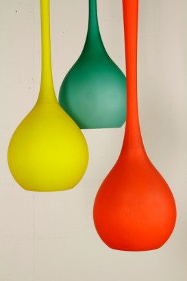 Kronleuchter, moderner antiker Kronleuchter, Vintage Kronleuchter, moderner Antik, Vintage, dreifarbiger Kronleuchter, Buntglas Kronleuchter, moderner Kronleuchter, # {* $ 0 $ *}, #lampadario, #lampadariomodernariato, #lampadariovintage, #modernariato, #vintage, # lampadariotrecolori, # farbige Glas - Kronleuchter, #lampadariomoderno