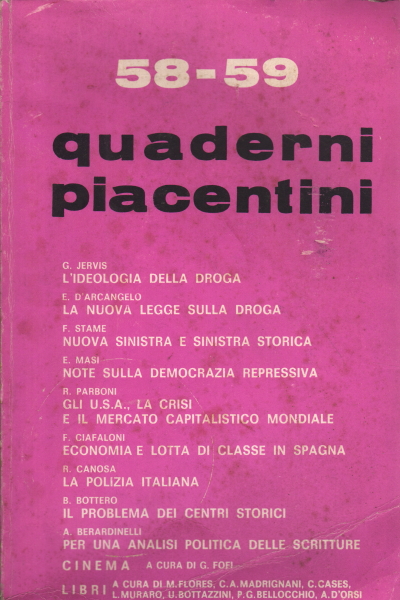 Quaderni piacentini 58-59, AA.VV.