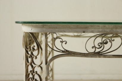 wrought iron table, wrought iron armchairs, white varnished table, white varnished armchairs, 900 iron table, 900 iron armchairs, # {* $ 0 $ *}, #anticonline, # ferrorobattuto table, #ferrobattuto armchairs, #white varnished table, #white varnished armchairs, # tableinferro900, # poltroneinferro900