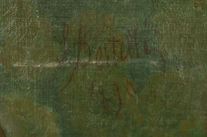 Sante Bertelli (1840-1892), portrait of a young woman-signature