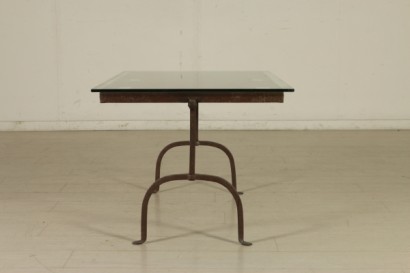 Wrought iron coffee table-side