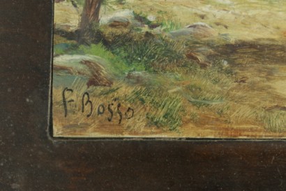 Francesco Bosso (1863 – 1933), paar Landschaften-detail