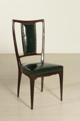chairs, 1950s chairs, vintage chairs, modern chairs, leatherette upholstery chairs, imitation leather upholstery, ebony-stained wood, ebony-stained chairs, {* $ 0 $ *}, anticonline