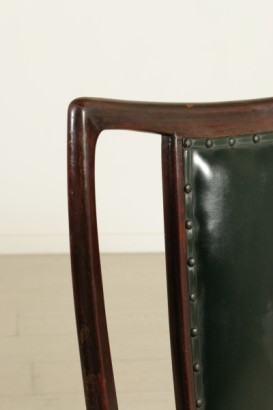 sillas, sillas de los años 50, sillas vintage, sillas modernas, sillas con tapicería de cuero sintético, tapicería de cuero sintético, madera teñida de ébano, sillas teñidas de ébano, {* $ 0 $ *}, anticonline