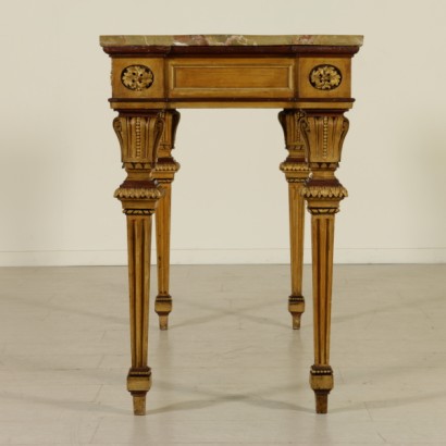 table, wall table, Neoclassical wall table, neoclassical table, neoclassical style, neoclassical style table, end 700 table, 700 table, antique table, antique table, lacquered table, lacquered wood table, marble top, macchiavecchia marble, macchiavecchia, { *$0$*}, anti-conline