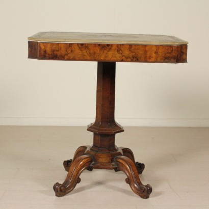 Coffee table with carved stone