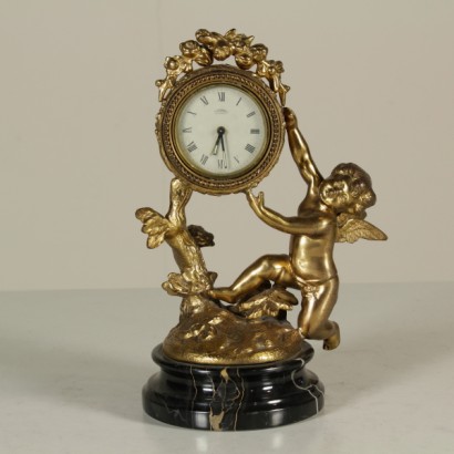 clock, bronze clock, marble base, black marble, antique bronze clock, 900 bronze clock, 900 clock, {* $ 0 $ *}, anticonline