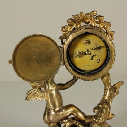 orologio, orologio in bronzo, base in marmo, marmo nero, orologio in bronzo antico, orologio in bronzo 900, orologio 900, di mano in mano, anticonline
