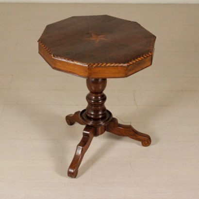 Decagonal inlaid coffee table