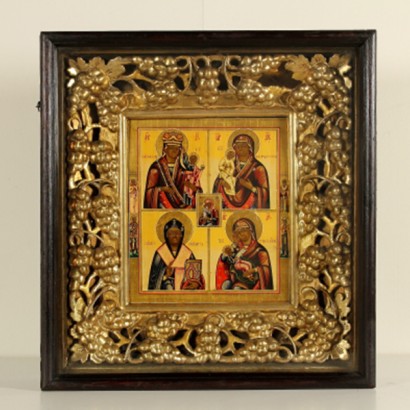 Icona quadripartita con Madonna della Tenerezza