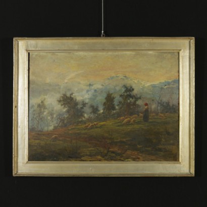 Yasser Zakaria (1891-1971), paysage avec Bergère