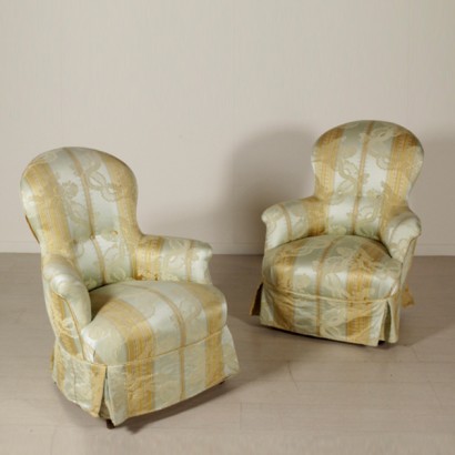 Pair of upholstered armchairs