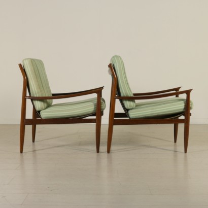 modern, mid century modern furniture, mid century modernism design, design, vintage, 60's armchairs, designer armchairs, modern antiques armchairs, {* $ 0 $ *}, anticonline, beech armchairs, beech wood, stained beech, upholstery in tissue