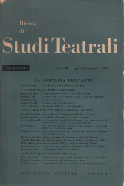 Rivista di studi teatrali n.9-10 gennaio-giugno 19, AA.VV.