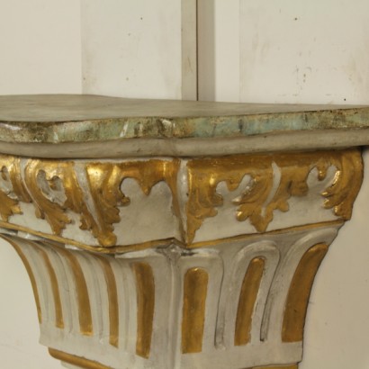 Large shelf lacquered console table-detail