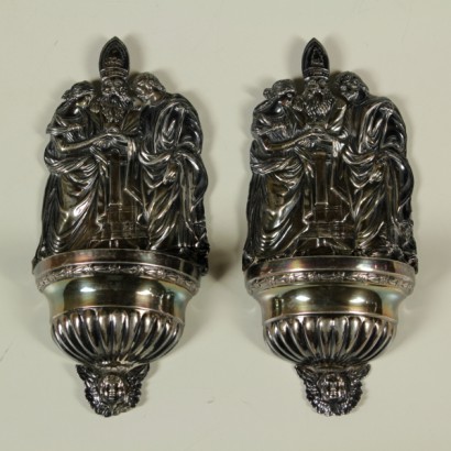 Pair of silver holy water