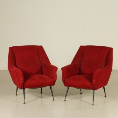 poltrona, poltrona anni 50, anni 50, di mano in mano, anticonline, poltrona anni 60, anni 60, design italiano, poltrona di design, poltrona design italiano, design italiano, tessuto originale, puntale in ottone