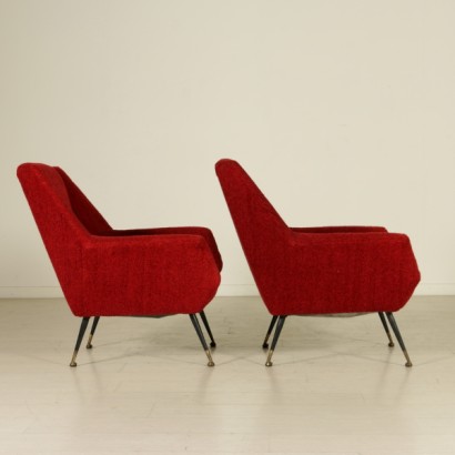 sillón, sillón de los años 50, años 50, {* $ 0 $ *}, anticonline, sillón de los 60, años 60, diseño italiano, sillón de diseño, sillón de diseño italiano, diseño italiano, tejido original, punta de latón