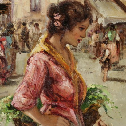 Market scene in Naples-detail