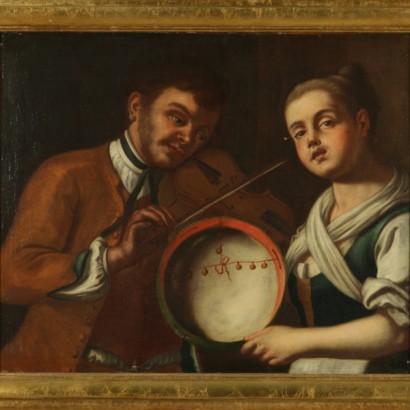 Giuseppe Bonito Player Oil on Canvas 18th Century