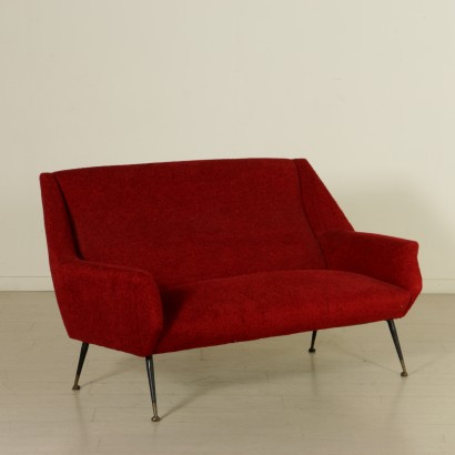 sofa, design sofa, Italian design sofa, 50's sofa, 60's sofa, modern antiques sofa, vintage sofa, Italian design, Italian vintage, {* $ 0 $ *}, anticonline, two-seater sofa, original fabric, fabric of the period