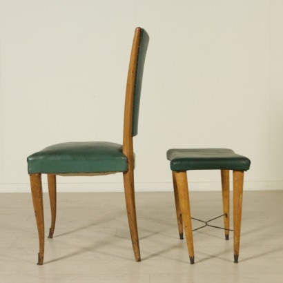 chairs, vintage chairs, 1950s chairs, 50s chairs, modern antiques chairs, Italian modern antiques, Italian vintage, {* $ 0 $ *}, anticonline, leatherette chairs, beech chairs, spring chairs