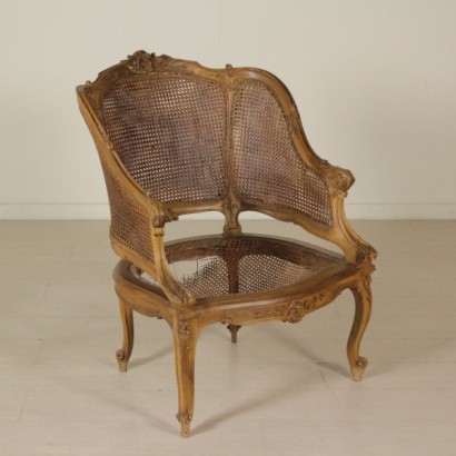 sillón, sillón de caña, sillón de estilo barroco, sillón barroco, estilo barroco, sillón de nogal, {* $ 0 $ *}, anticonline
