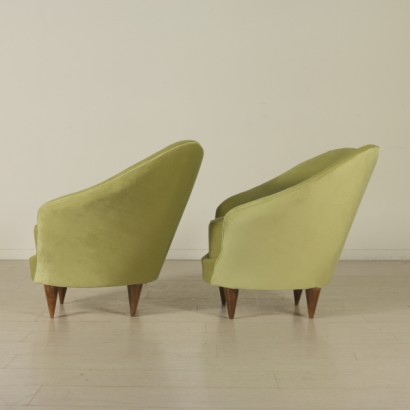 armchairs, armchairs from the 50s, 50s, armchairs attributable to Federico Munari, federico munari, munari armchairs, design armchairs, Italian design, vintage armchairs, Italian vintage, {* $ 0 $ *}, anticonline, restored armchairs, pair of armchairs