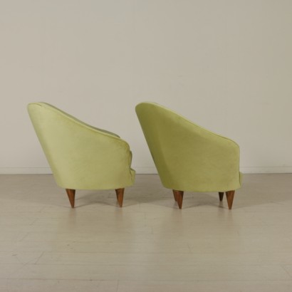 armchairs, armchairs from the 50s, 50s, armchairs attributable to Federico Munari, federico munari, munari armchairs, design armchairs, Italian design, vintage armchairs, Italian vintage, {* $ 0 $ *}, anticonline, restored armchairs, pair of armchairs