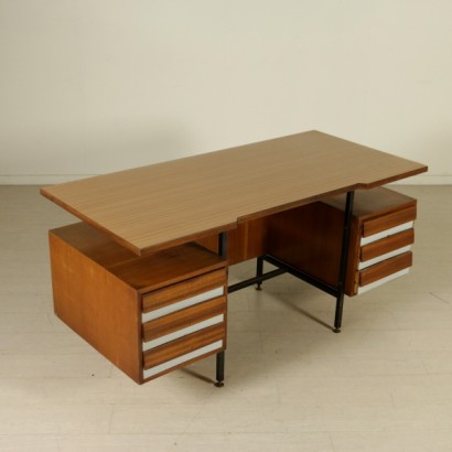 desk, 60s desk, vintage desk, Italian vintage, mahogany desk, formica desk, 60s, designer desk, Italian design, {* $ 0 $ *}, anticonline