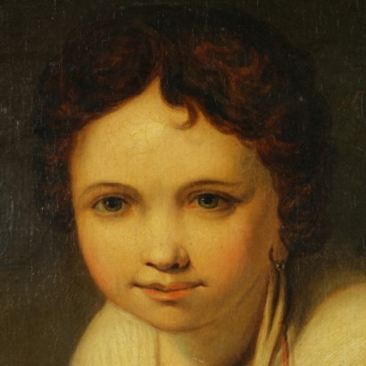 Portrait d’une jeune fille à la fenêtre-particulier