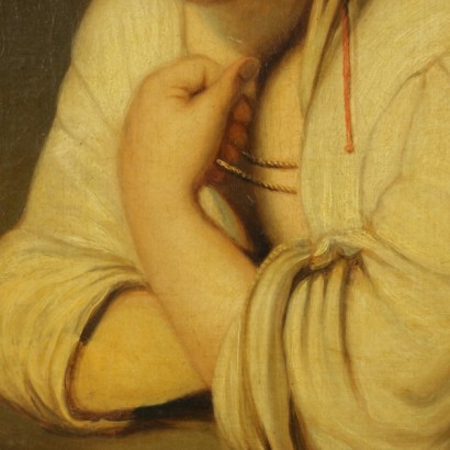 Portrait d’une jeune fille à la fenêtre-particulier