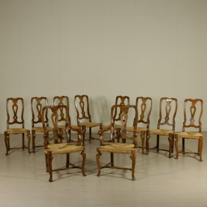 Group 8 chairs and 2 armchairs