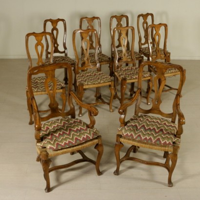 Group 8 chairs and 2 armchairs