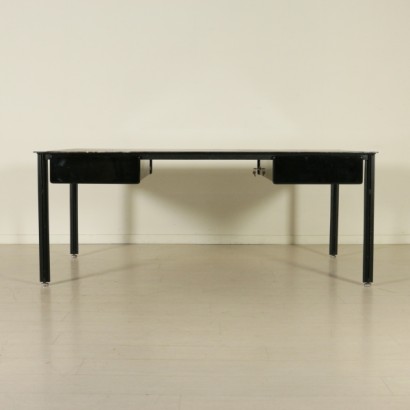 desk, 70's desk, azucena desk, azucena, chrome bands desk, chrome bands, luigi caccia dominioni, luigi caccia dominioni desk, hunting dominioni, design desk, Italian design, Italian vintage, 70s, azucena dominioni, {* $ 0 $ *}, anticonline