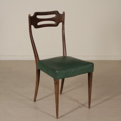 chairs, vintage chairs, 1950s chairs, 50s chairs, modern antiques chairs, Italian modern antiques, Italian vintage, {* $ 0 $ *}, anticonline, leatherette chairs, beech chairs, spring chairs, stained beech