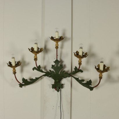 applique, iron applique, wrought iron applique, antique applique, 900 applique, early 1900 applique, early 900 applique, antique applique, {* $ 0 $ *}, anticonline, pair of appliques, wrought iron, five-arm applique