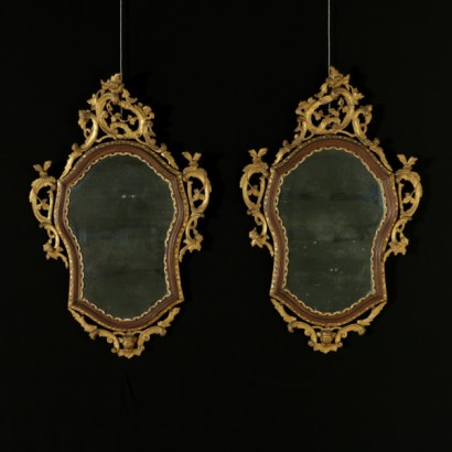 Paire de miroirs baroques