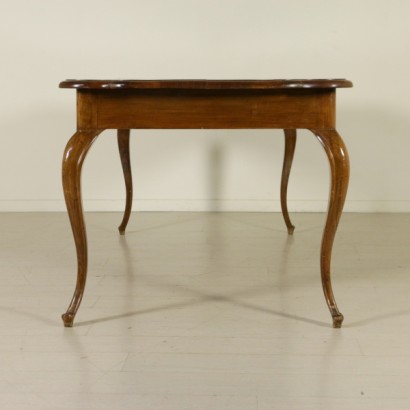 bottega 900, style table, 900 table, walnut table, table with drawer, table with shaped top, shaped top, {* $ 0 $ *}, anticonline