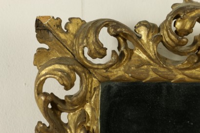 Paar von geschnitzten und vergoldeten Spiegel-detail